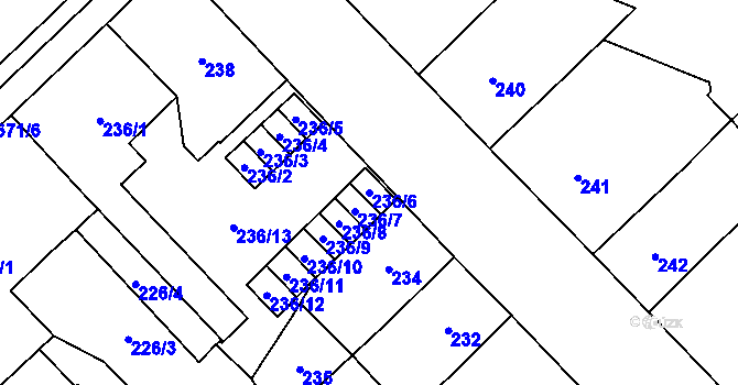 Parcela st. 236/6 v KÚ Český Těšín, Katastrální mapa