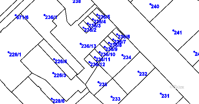 Parcela st. 236/10 v KÚ Český Těšín, Katastrální mapa