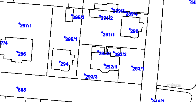 Parcela st. 293/2 v KÚ Český Těšín, Katastrální mapa