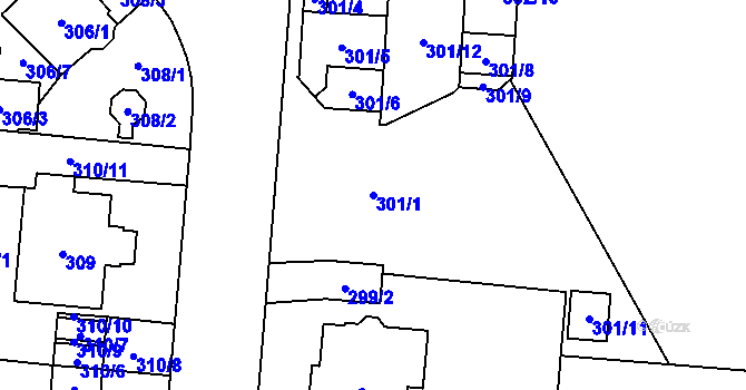 Parcela st. 301/1 v KÚ Český Těšín, Katastrální mapa