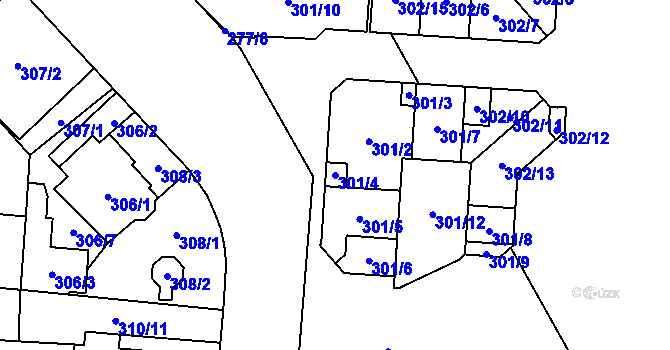 Parcela st. 301/4 v KÚ Český Těšín, Katastrální mapa