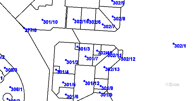 Parcela st. 302/10 v KÚ Český Těšín, Katastrální mapa