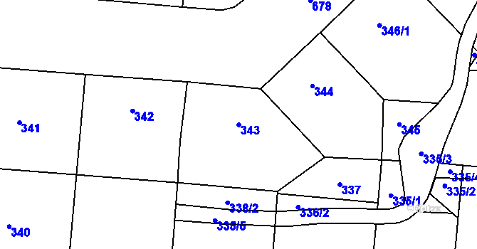 Parcela st. 343 v KÚ Český Těšín, Katastrální mapa