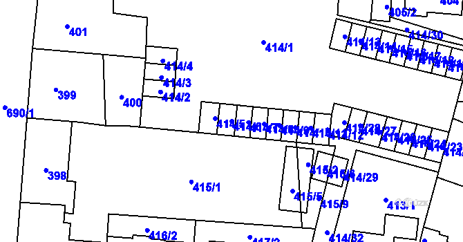 Parcela st. 414/6 v KÚ Český Těšín, Katastrální mapa