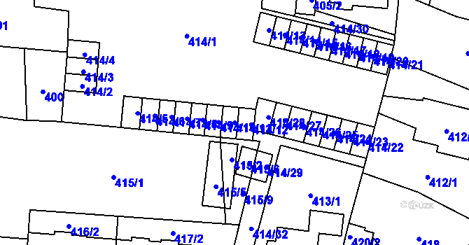 Parcela st. 414/11 v KÚ Český Těšín, Katastrální mapa
