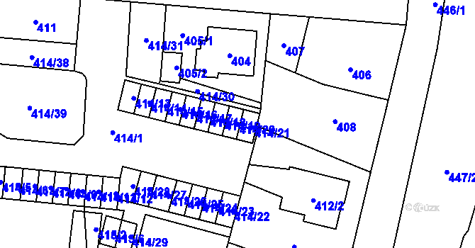 Parcela st. 414/20 v KÚ Český Těšín, Katastrální mapa