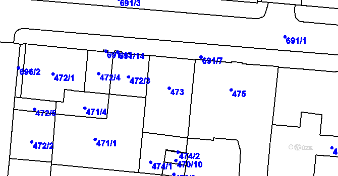 Parcela st. 473 v KÚ Český Těšín, Katastrální mapa
