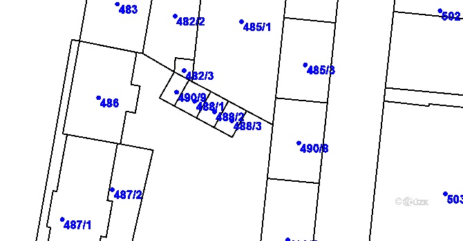 Parcela st. 488/3 v KÚ Český Těšín, Katastrální mapa