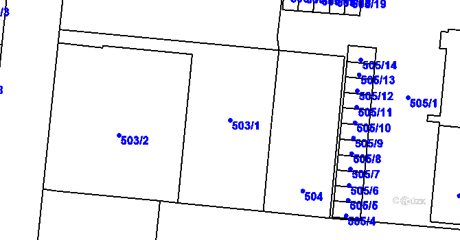 Parcela st. 503/1 v KÚ Český Těšín, Katastrální mapa