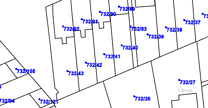 Parcela st. 732/41 v KÚ Český Těšín, Katastrální mapa