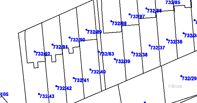Parcela st. 732/83 v KÚ Český Těšín, Katastrální mapa
