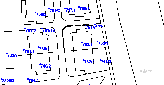 Parcela st. 762/1 v KÚ Český Těšín, Katastrální mapa