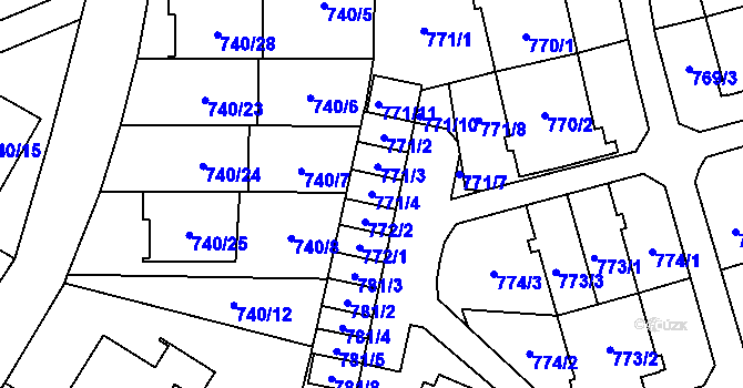 Parcela st. 771/4 v KÚ Český Těšín, Katastrální mapa