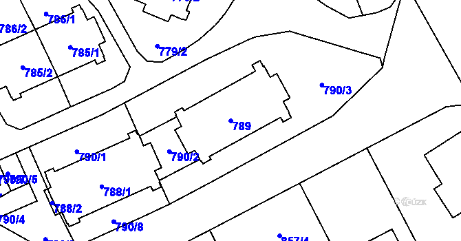 Parcela st. 789 v KÚ Český Těšín, Katastrální mapa