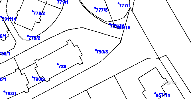 Parcela st. 790/3 v KÚ Český Těšín, Katastrální mapa