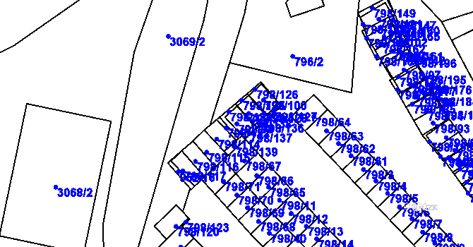 Parcela st. 798/98 v KÚ Český Těšín, Katastrální mapa