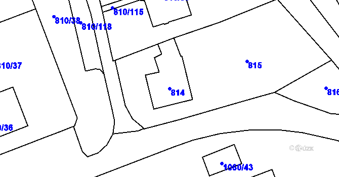 Parcela st. 814 v KÚ Český Těšín, Katastrální mapa