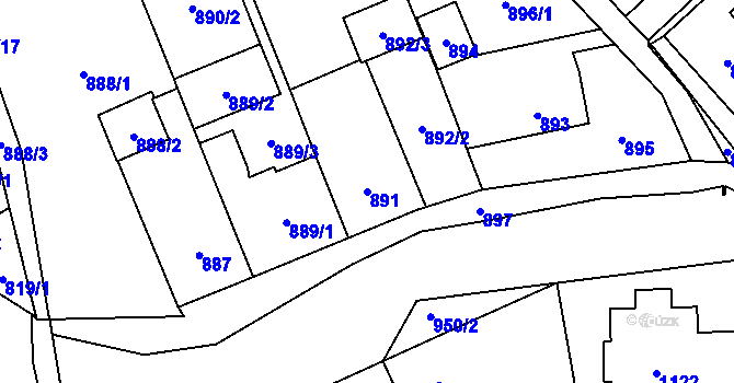 Parcela st. 891 v KÚ Český Těšín, Katastrální mapa