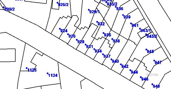 Parcela st. 931 v KÚ Český Těšín, Katastrální mapa