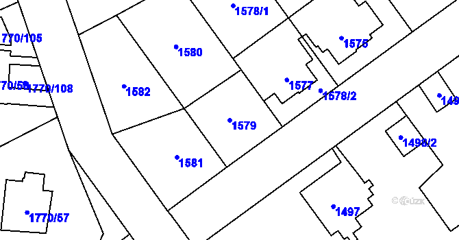 Parcela st. 1579 v KÚ Český Těšín, Katastrální mapa
