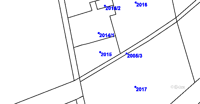 Parcela st. 2015 v KÚ Český Těšín, Katastrální mapa