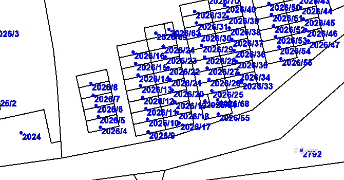 Parcela st. 2026/20 v KÚ Český Těšín, Katastrální mapa