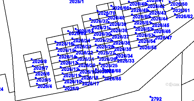 Parcela st. 2026/27 v KÚ Český Těšín, Katastrální mapa