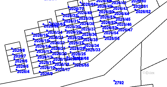 Parcela st. 2026/34 v KÚ Český Těšín, Katastrální mapa