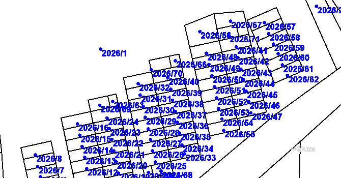 Parcela st. 2026/39 v KÚ Český Těšín, Katastrální mapa