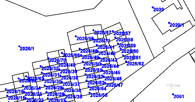 Parcela st. 2026/42 v KÚ Český Těšín, Katastrální mapa
