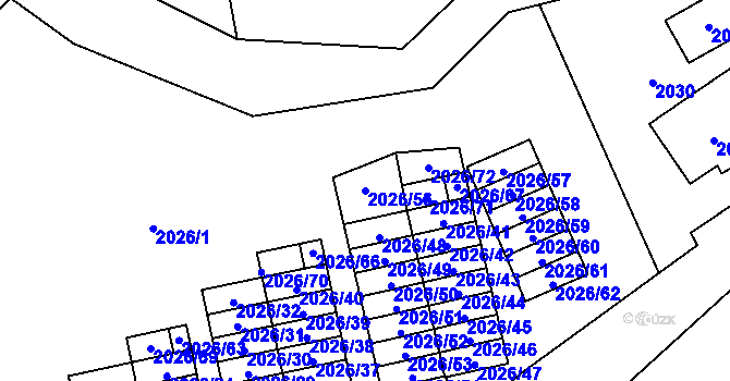 Parcela st. 2026/56 v KÚ Český Těšín, Katastrální mapa