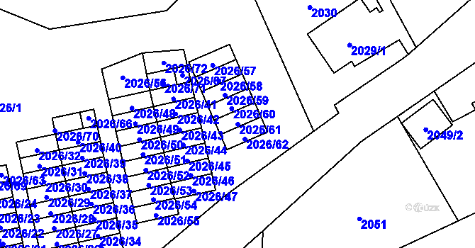 Parcela st. 2026/61 v KÚ Český Těšín, Katastrální mapa