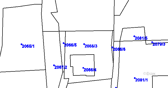 Parcela st. 2066/3 v KÚ Český Těšín, Katastrální mapa