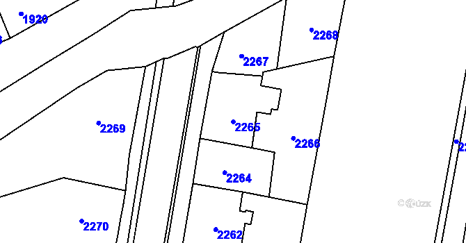 Parcela st. 2265 v KÚ Český Těšín, Katastrální mapa
