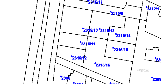 Parcela st. 2315/11 v KÚ Český Těšín, Katastrální mapa