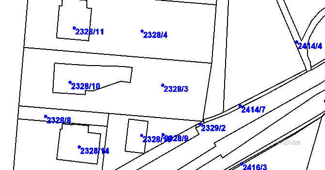 Parcela st. 2328/3 v KÚ Český Těšín, Katastrální mapa