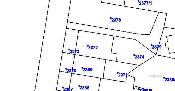 Parcela st. 2372 v KÚ Český Těšín, Katastrální mapa