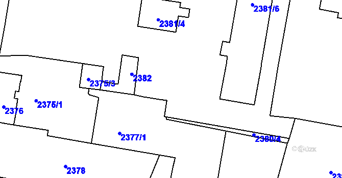 Parcela st. 2381/3 v KÚ Český Těšín, Katastrální mapa