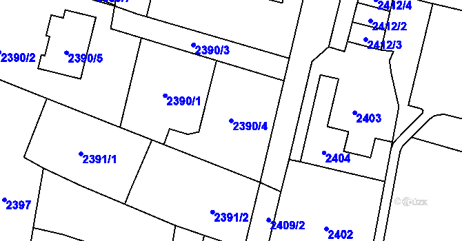 Parcela st. 2390/4 v KÚ Český Těšín, Katastrální mapa