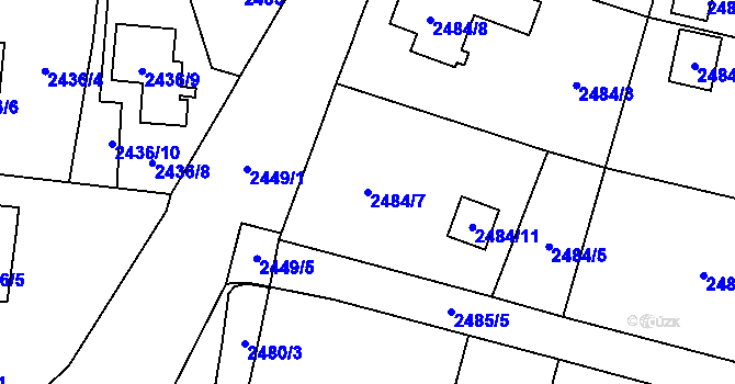 Parcela st. 2484/7 v KÚ Český Těšín, Katastrální mapa