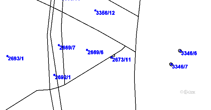 Parcela st. 2669/3 v KÚ Český Těšín, Katastrální mapa