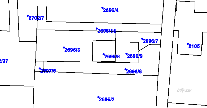 Parcela st. 2696/8 v KÚ Český Těšín, Katastrální mapa