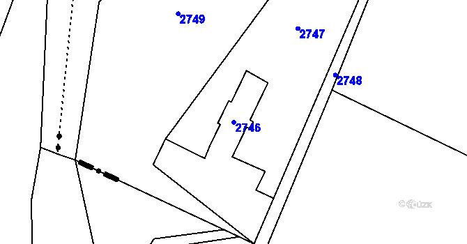 Parcela st. 2746 v KÚ Český Těšín, Katastrální mapa