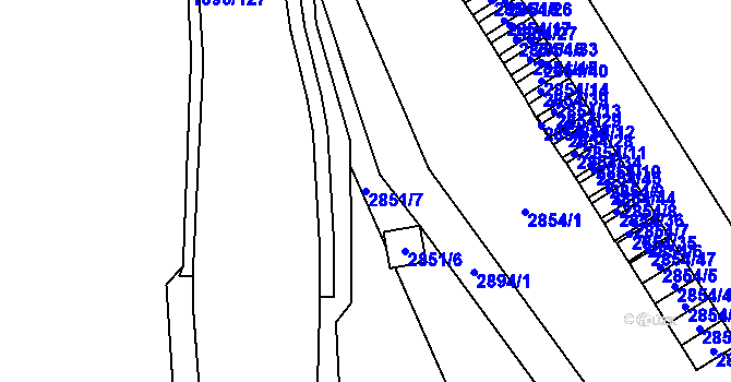 Parcela st. 2851/7 v KÚ Český Těšín, Katastrální mapa