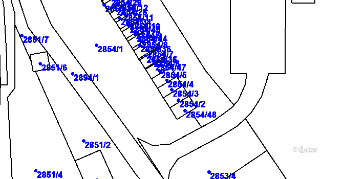 Parcela st. 2854/3 v KÚ Český Těšín, Katastrální mapa