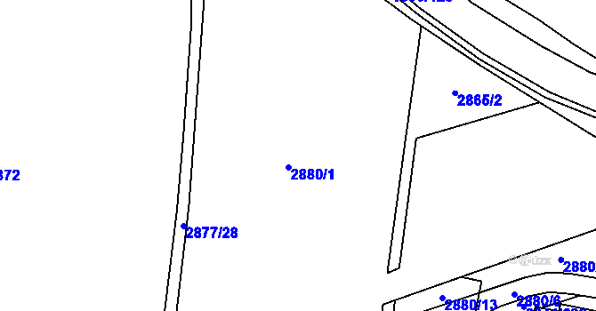 Parcela st. 2877/5 v KÚ Český Těšín, Katastrální mapa