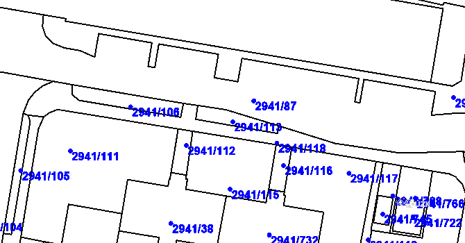 Parcela st. 2941/113 v KÚ Český Těšín, Katastrální mapa