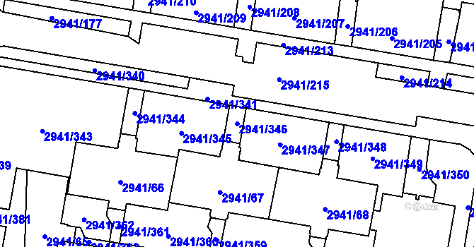 Parcela st. 2941/346 v KÚ Český Těšín, Katastrální mapa