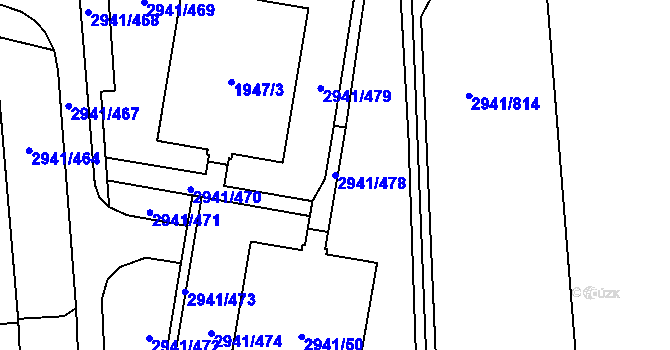 Parcela st. 2941/478 v KÚ Český Těšín, Katastrální mapa