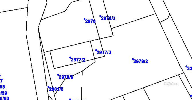 Parcela st. 2977/3 v KÚ Český Těšín, Katastrální mapa